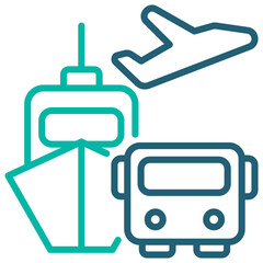 Transport Outline Blue Icon