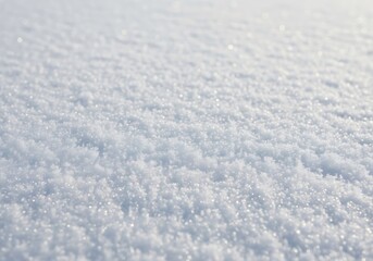 Obraz premium Closeup macro shot of fresh, sparkling snow crystals glistening in the soft winter sunlight, showcasing the intricate texture and delicate beauty of a frosty winter landscape
