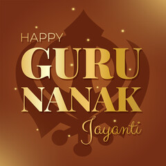Happy Guru Nanak Jayanti Banner or Card. Vector template.