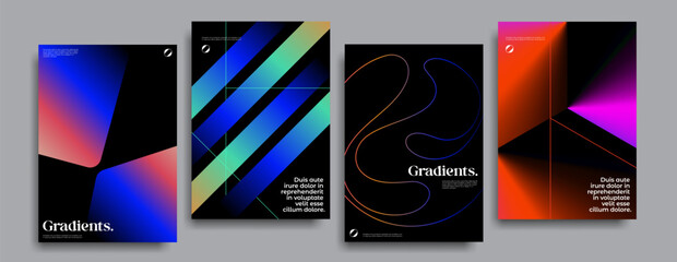 Futuristic posters collection with different design.	
