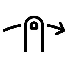 Horizontal swipe gesture for intuitive navigation in mobile apps and user interfaces