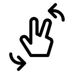 Two-finger gesture for flipping left, representing touch interactions and navigation in mobile and web applications
