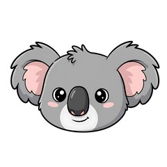 Fototapeta premium Cute Koala Head Drawing.