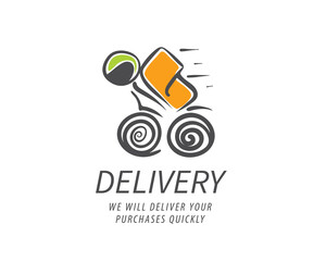Fast Delivery Bicycle Logo Design specifically created for Delivery Services and companies