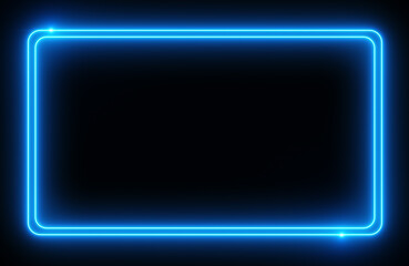 青色のネオンの枠の背景