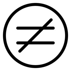 Fototapeta premium Inequality math symbol in a circular design for educational materials and mathematical applications