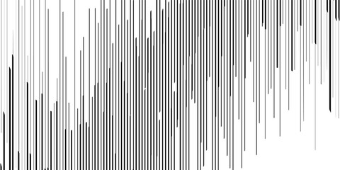 Abstract art geometric background with vertical lines. Optical illusion with waves and transition. Vector Illustration