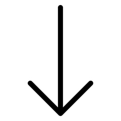 Downward pointing keyboard arrow for navigation and user interface design