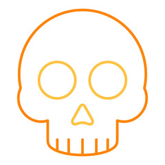 Skull Colored Line Icon Vector Illustration