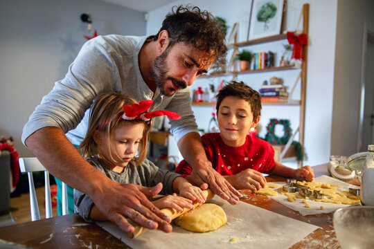 Family baking together