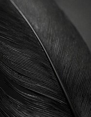 Close-up black feather texture