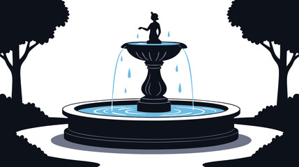 Fototapeta premium Decorative fountain with water and sculpture in public park 