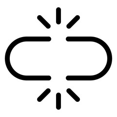Visual representation of a broken link or connection, indicating an error or disruption in web navigation and online resources