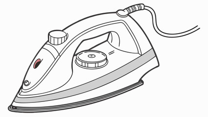 Electric Iron Illustration Household Appliance Clothing Iron Ironing Device Steam Iron Home Cleaning Laundry Equipment Iron Design Vector Graphic Appliance Icon Simple Iron Black and W.