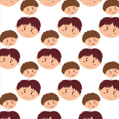 Seamless pattern with faces in the background. Vector illustration.