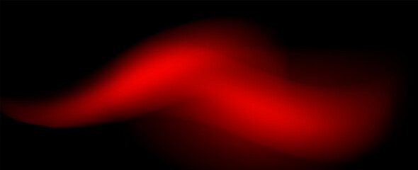 Red Wave Light on Black Background, smooth gradient effect Modern trendy design in Suit for banner, web, brochure, poster and presentation
