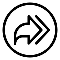 Rightward navigation arrow in a circular design for user-friendly interface and directional guidance