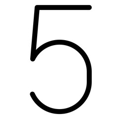 Stylized representation of the number five with a modern design, suitable for educational materials and digital applications