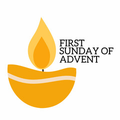 Green First Week of Advent Design. Perfect for a fun greeting card design.