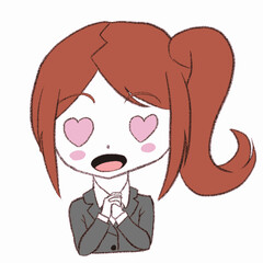 ハート目のスーツの女の子