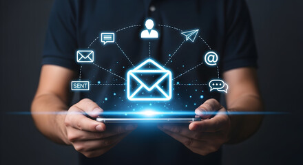 Digital communication network connecting people globally via technology