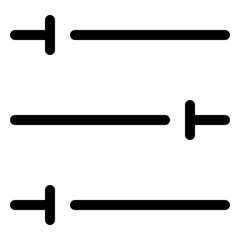 Horizontal slider control for user interface design and interactive applications