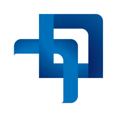 Interconnected Blue Abstract Logo Design