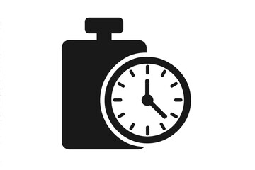Stopwatch timer icon for time management and deadline concepts. Chronometer symbol for speed, race, and countdown measurement. Vector illustration for fast work and schedule.