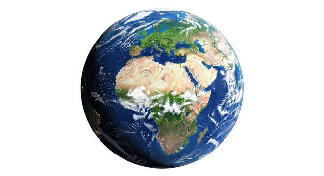 Earth planet globe isolated on transparent background