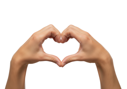 Symbolic Love Gesture Hands Forming Heart Shape Isolated On Transparent Background For Romance And Affection