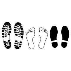Footprints and Shoe Prints - A Visual Representation.
