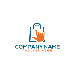 Hand Touch Logo – Digital Technology and Online Business Branding Symbol for Apps and Websites