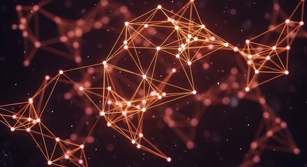 Abstract network of glowing orange lines and dots, representing data connections and digital technology