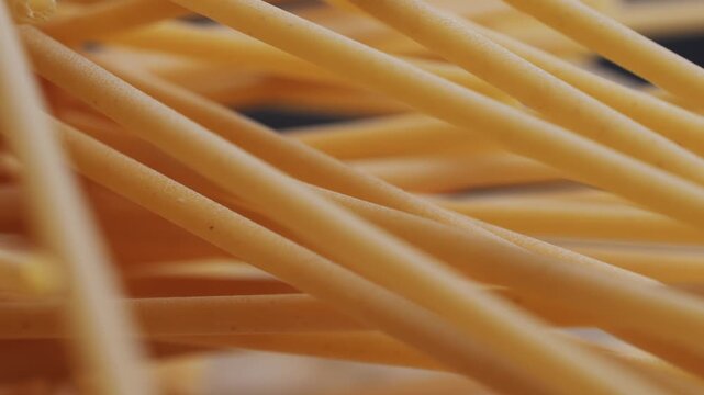Italian pasta Bucatini or perciatelli thick spaghetti like pasta with a hole running through the center 