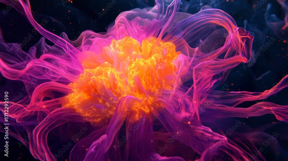 Sticker a vivid display of colors emerges from the darkness. abstract art captures dynamic energy in vibrant