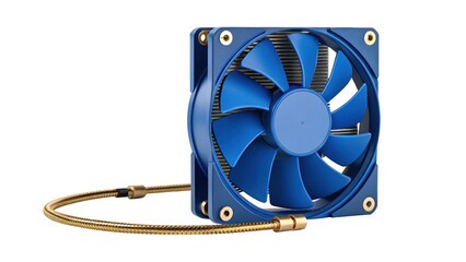 Blue computer fan isolated on transparent background