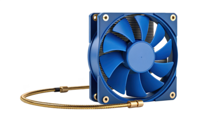 Blue computer fan isolated on transparent background