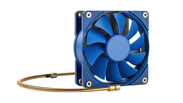 Blue computer fan isolated on transparent background