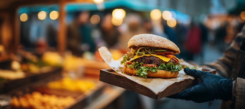 Best gourmet burger restaurant near me delicious cheeseburger with fresh ingredients food photography