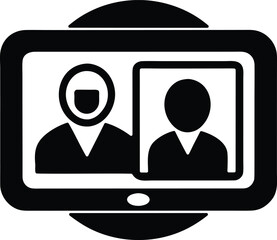 Video consultation vector icon.