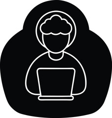 Virtual mental health vector icon.