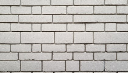 Fototapeta premium a white brick wall with a uniform pattern and a small amount of mortar visible between the bricks