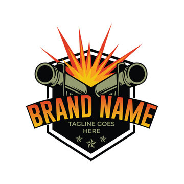 Modern classical and premium badge style logo design for Military brand, Military training, military weapon training and military badge.