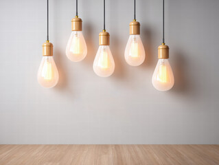 Warm pendant light bulb hanging light vintage bulb filament bulb glowing bulb interior lighting minimalist decor wooden floor modern pendant soft glow