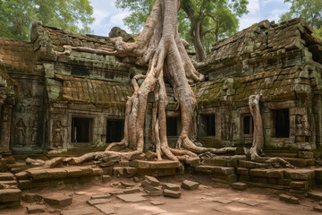 Fototapeta premium Classical picture of Ta Prohm Temple, Angkor, Cambodia