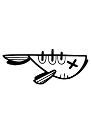 Edgy scribble dead fish dark tattoo punk mascot