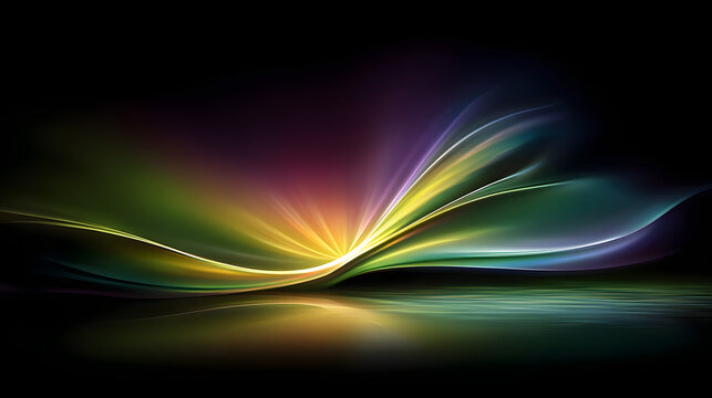 Dark Stylish Abstract Background with Neon Violet and Emerald Accents &ndash; Futuristic Metallic Texture