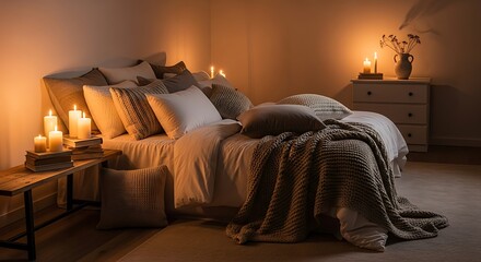 Cozy Bedroom with Candles.