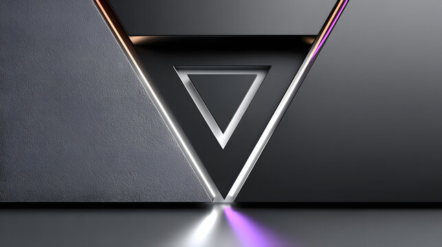 Dark Stylish Abstract Background with Neon Violet and Emerald Accents &ndash; Futuristic Metallic Texture