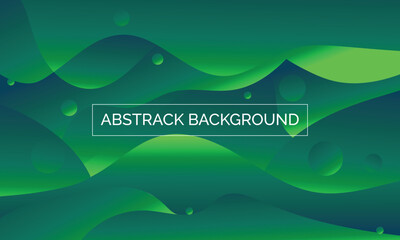 Green Abstract Gradient Background with Fluid Shapes.